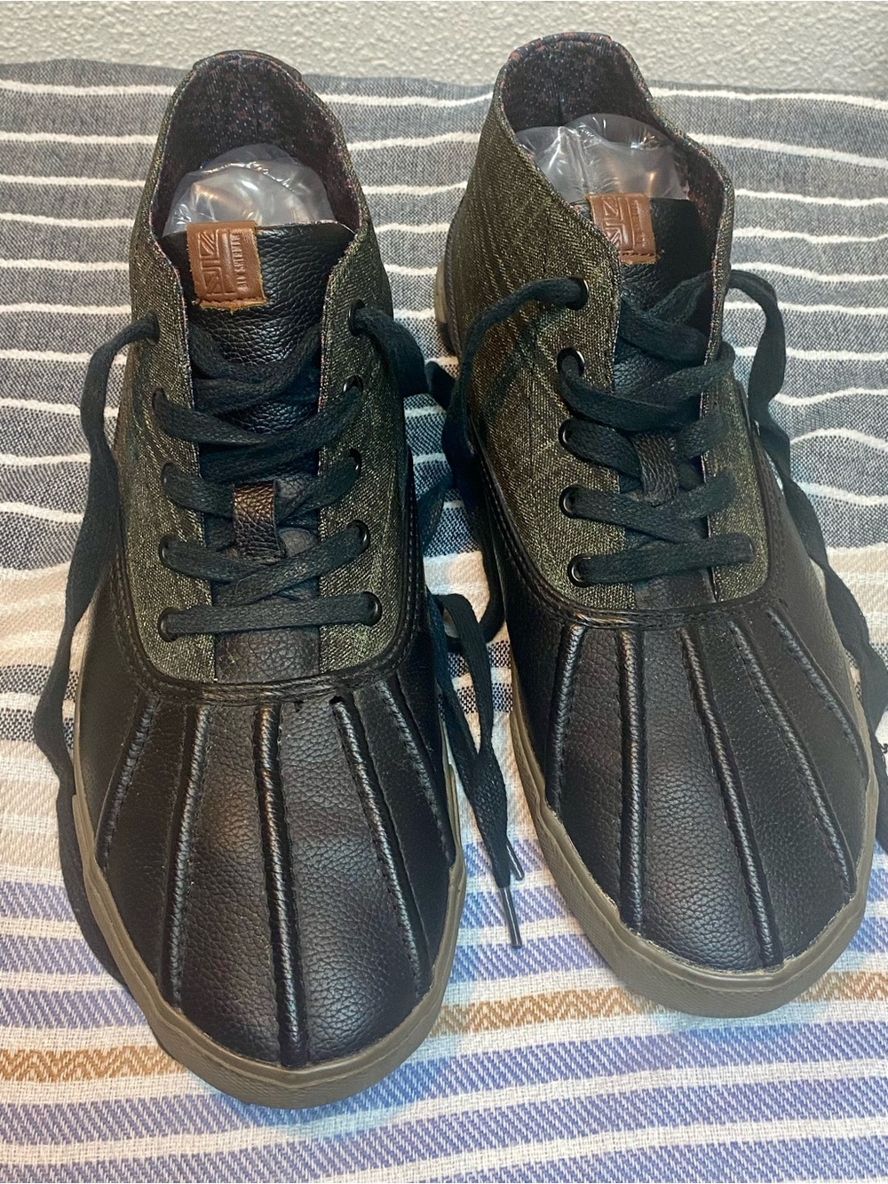 Ben Sherman Bristol Pete Chukka Duck Lace Up Gum Shoes Green Plaid Black Sz 12